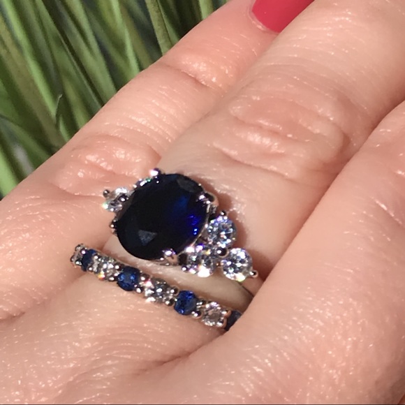Jewelry - Sterling Silver Sapphire Engagement Ring
